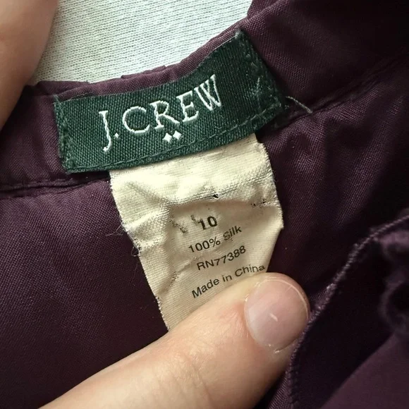 JCREW 100% Silk Rich Purple Ruffled Sleeveless Blouse - Picture 5 of 8